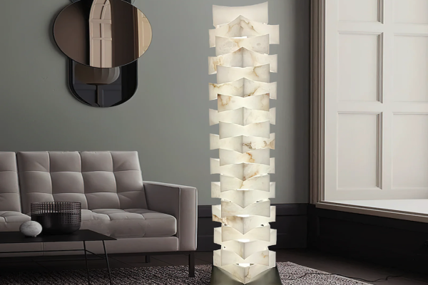 Illuminate Your Space with a Stacked Tower Floor Lamp
