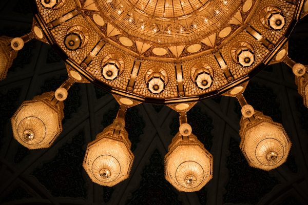 Photo brass chandelier